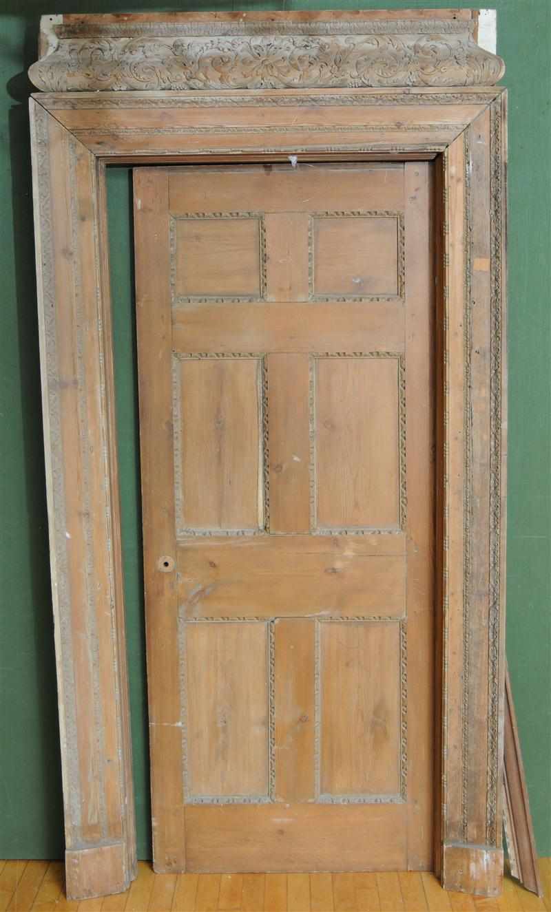 Appraisal: PAIR OF GEORGE II STYLE CARVED PINE DOORS Each with