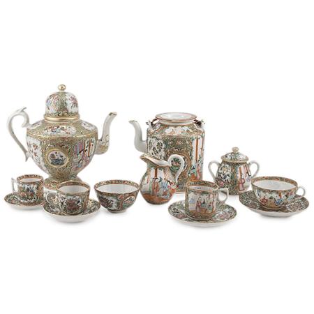 Appraisal: Group of Canton Rose Medallion Porcelain Tea and Coffee Articles