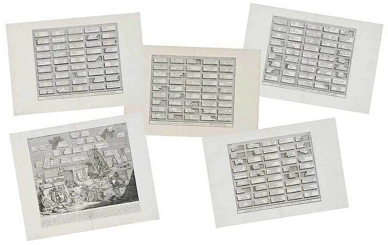 Appraisal: Giovanni Battista Piranesi Italian - Five etchings from Le Antichita