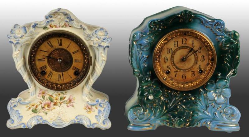 Appraisal: Lot of Ansonia Time Strike China Clocks Description One marked