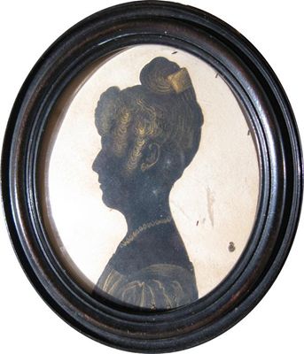 Appraisal: English School c Silhouette of Sarah Ann Osborn later Mrs