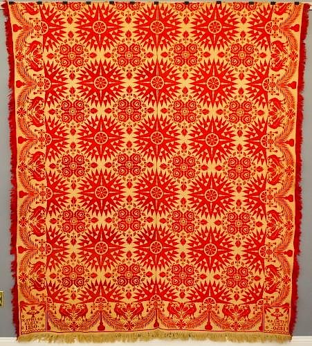 Appraisal: Jacquard coverlet Mathias Klein A mid th century Jacquard coverlet