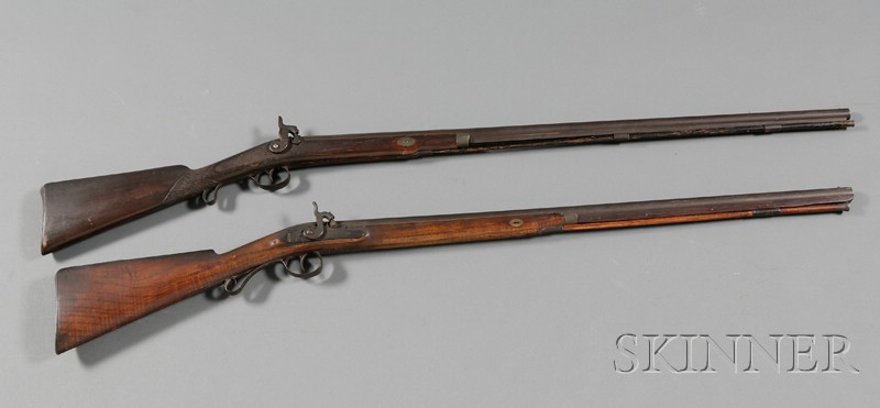 Appraisal: Two Percussion Hunting Guns th century one label H Moore