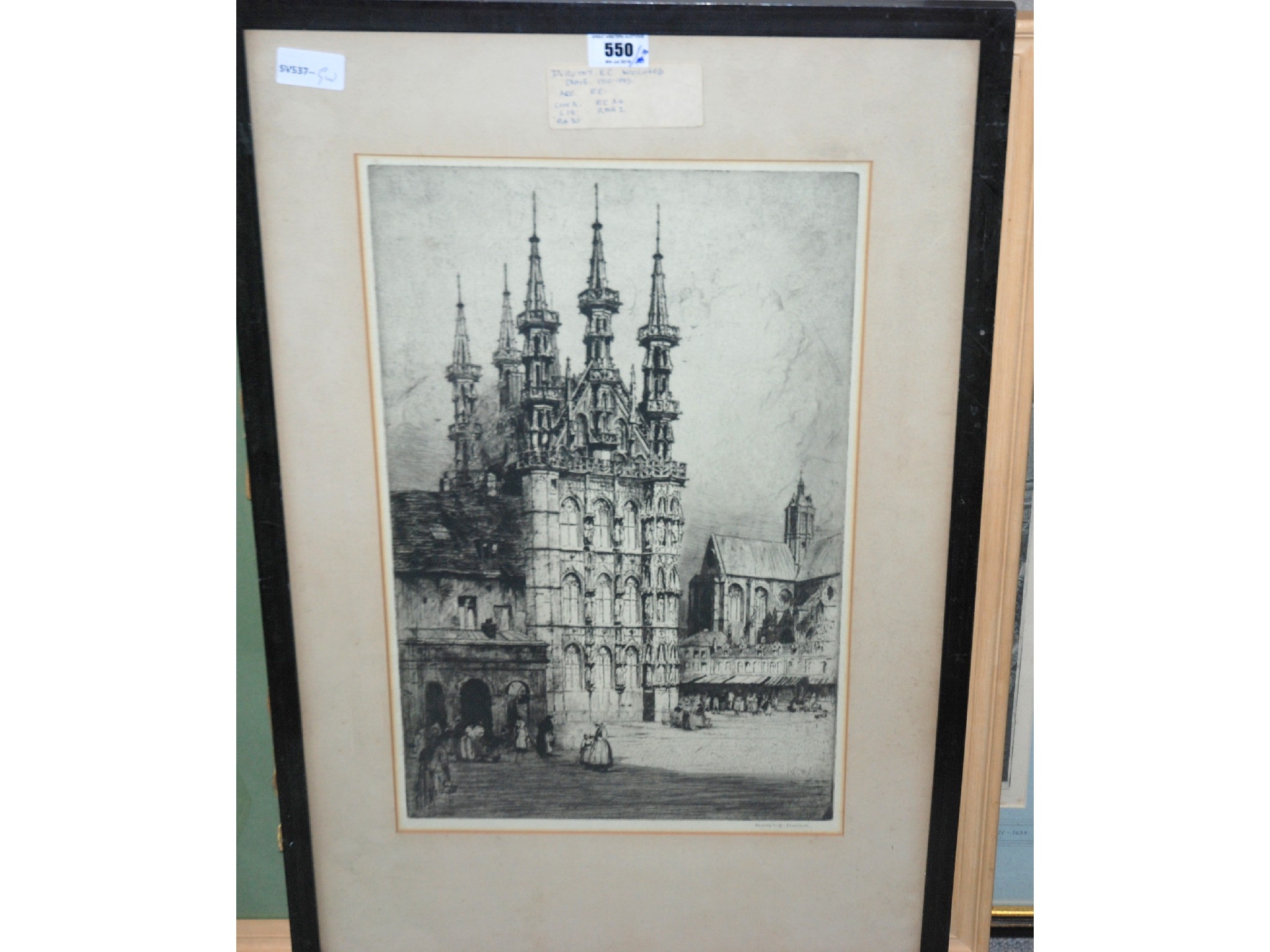 Appraisal: DOROTHY WOOLARD Louven signed etching together with Mark Guadding unframed