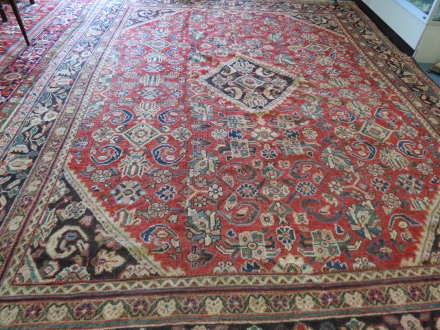 Appraisal: Mahal Persian Handmade Room Size Rug geometric and floral red