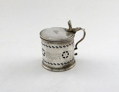 Appraisal: A George III silver mustard pot of circular form with