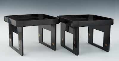 Appraisal: A Pair of Japanese Lacquer Stacking Trays Each measuring apprx