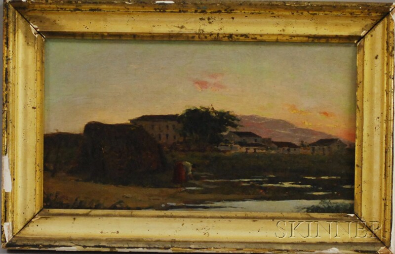 Appraisal: Continental School th Century Italianate Twilight Landscape Signed F Rivera