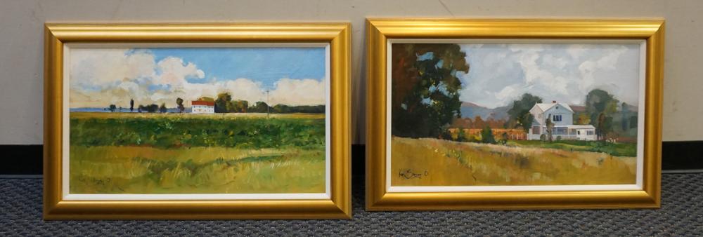 Appraisal: Ken Strong Australian b Two Rural Landscapes Each Oil on