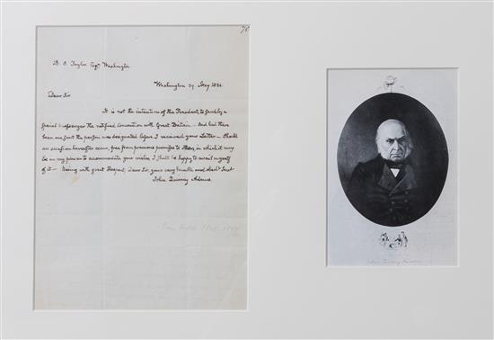 Appraisal: Sale Lot PRESIDENTS QUINCY ADAMS Autographed letter signed as President