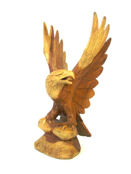 Appraisal: Large carved eagle with outstretched wings th century