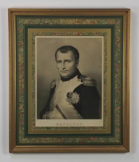 Appraisal: th c framed French lithograph of Napoleon h Framed French