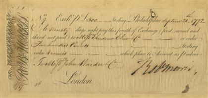 Appraisal: piece Document Singed Morris Robert Philadelphia September x inches x