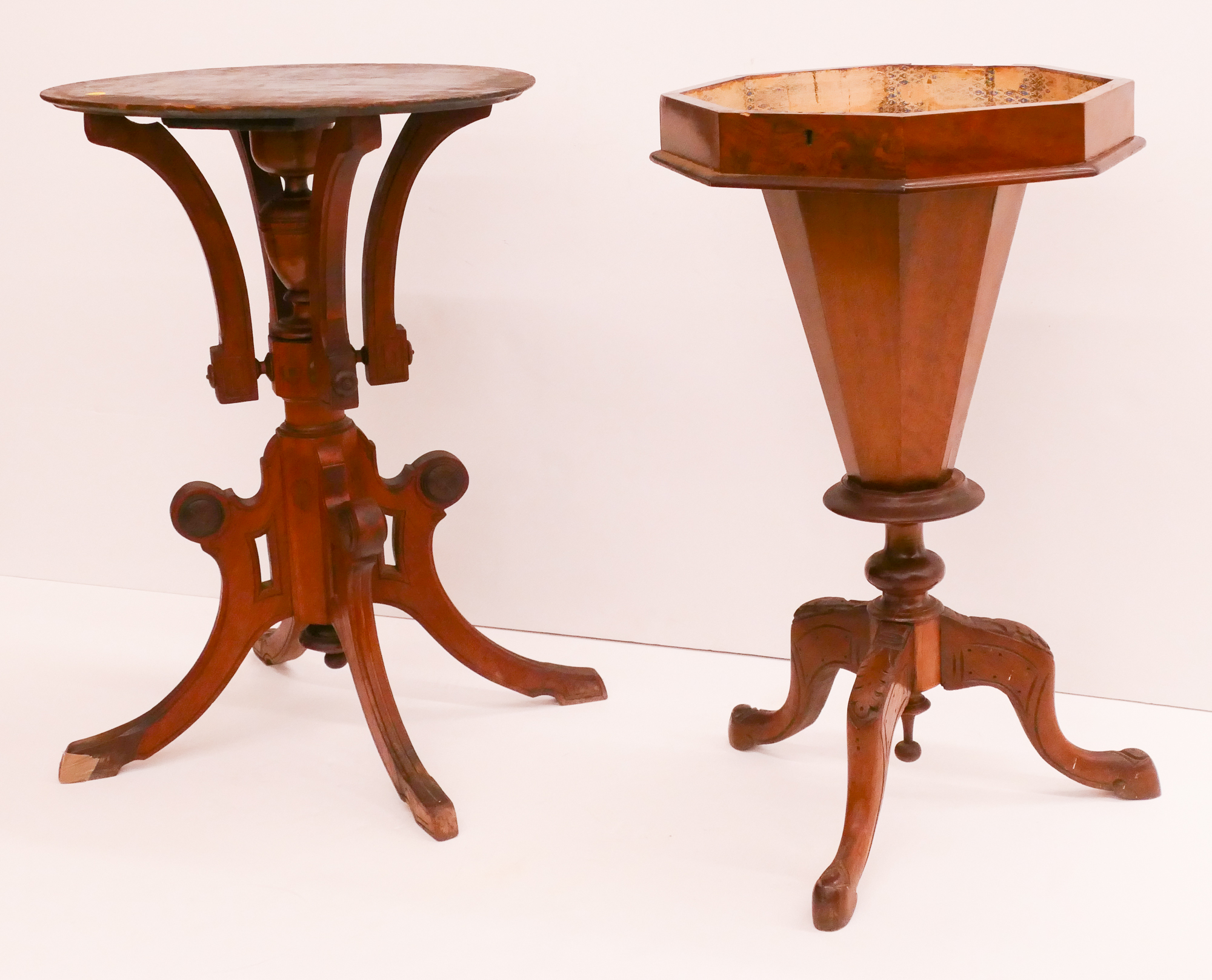 Appraisal: pc Victorian Table Bases- missing tops- largest x ''