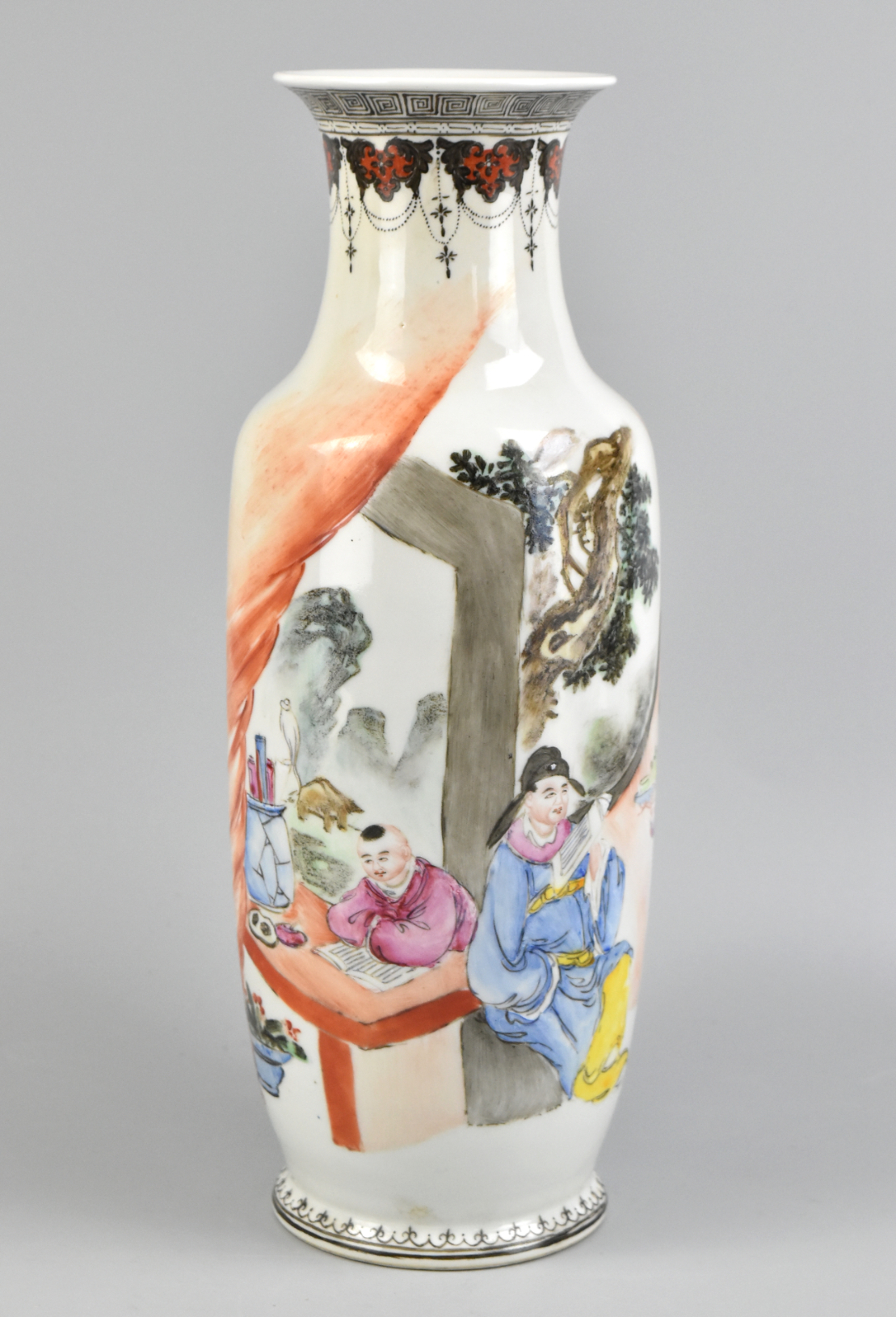 Appraisal: A Chinese famille rose vase with figures dating from the