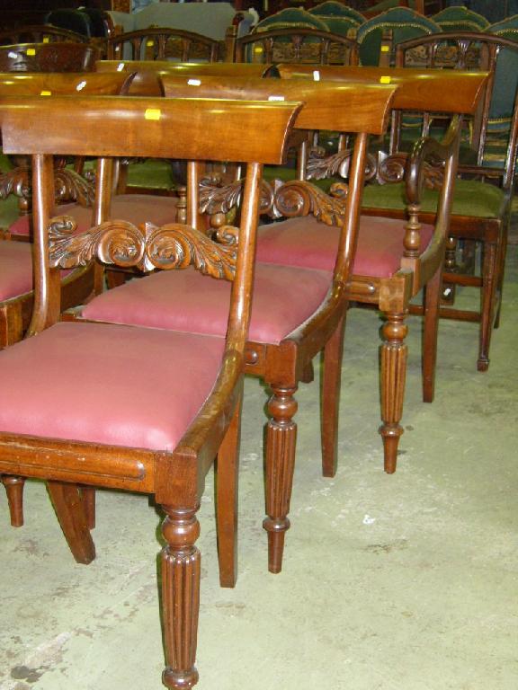 Appraisal: A set of six Regency mahogany dining chairs with spade