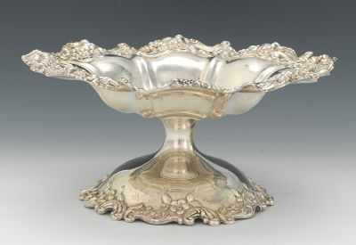 Appraisal: A Sterling Silver Candy Dish A small floral repousse candy