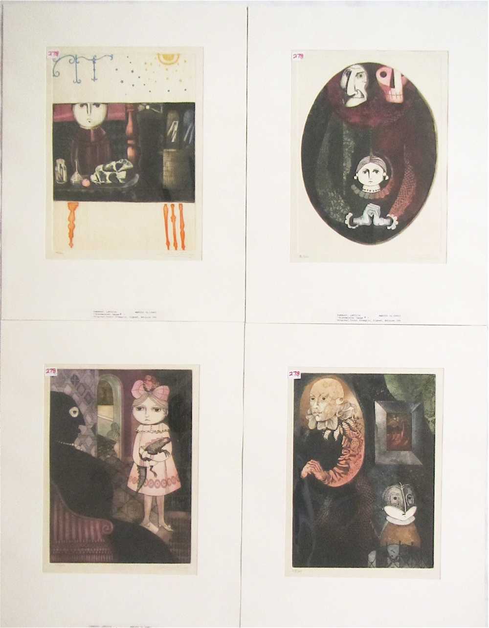 Appraisal: LETICIA TARRAGO FOUR ETCHINGS AND AQUATINTS Mexico born Grandmother Series