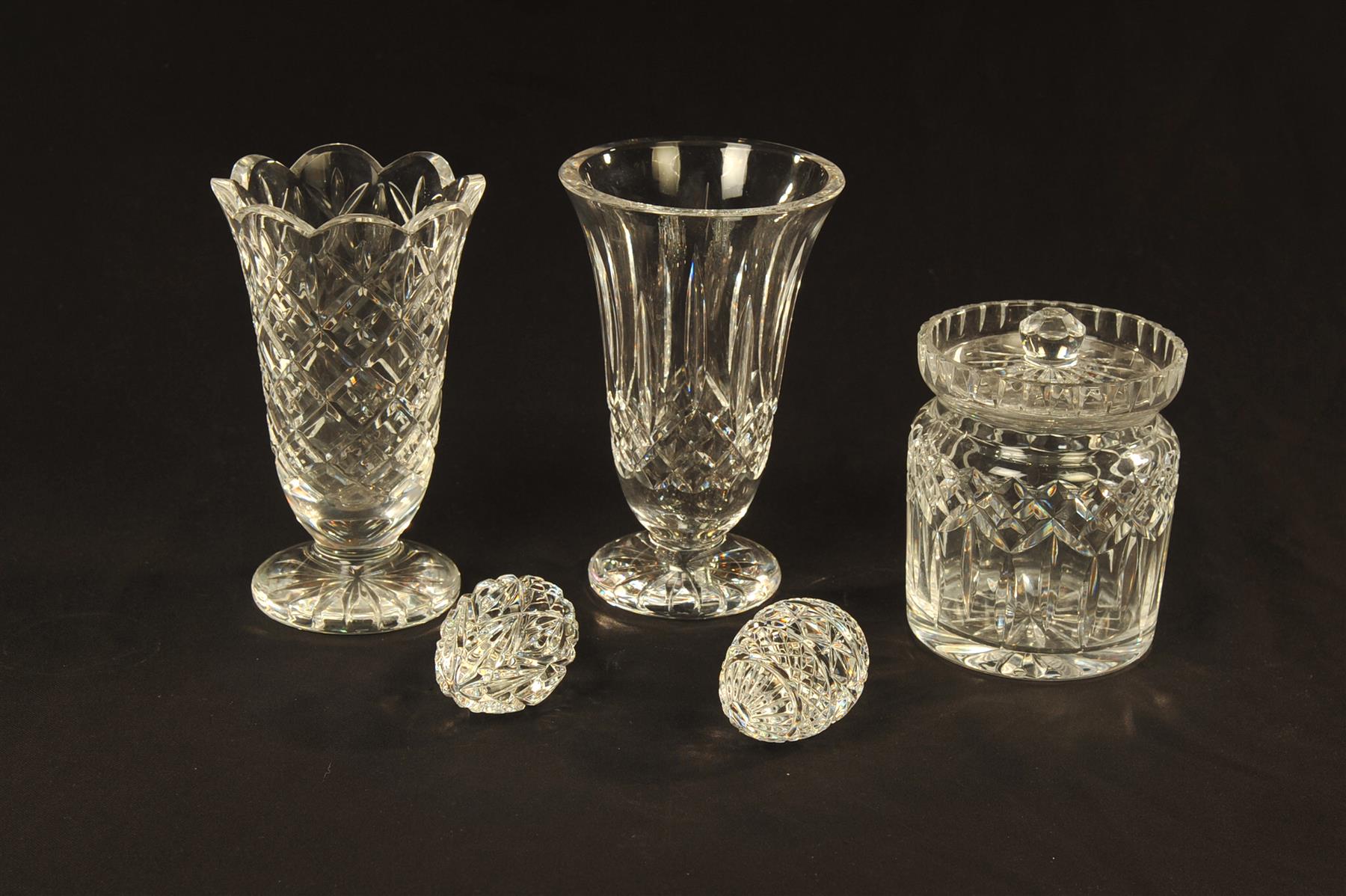 Appraisal: FIVE PIECES OF WATERFORD CRYSTAL Ireland nd half- th century