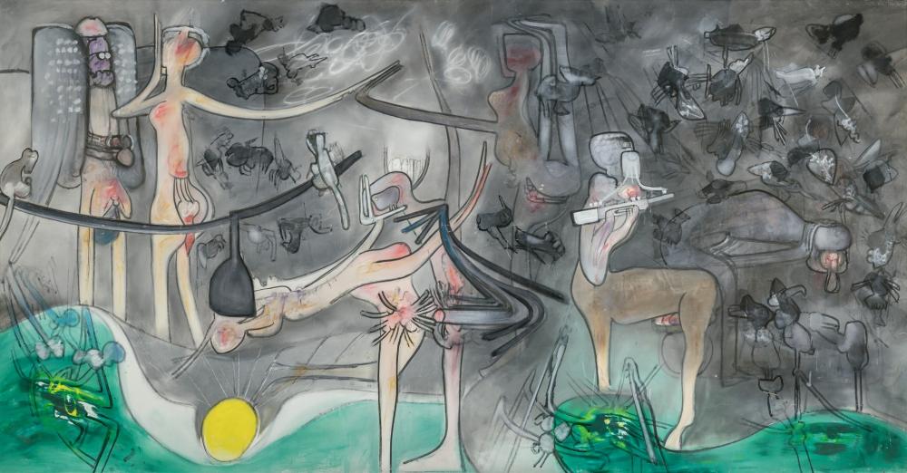 Appraisal: ROBERTO MATTA Chilean - Untitled oil on canvas signed with