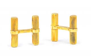 Appraisal: A Pair of Gold Cufflinks by Van Cleef Arpels Van