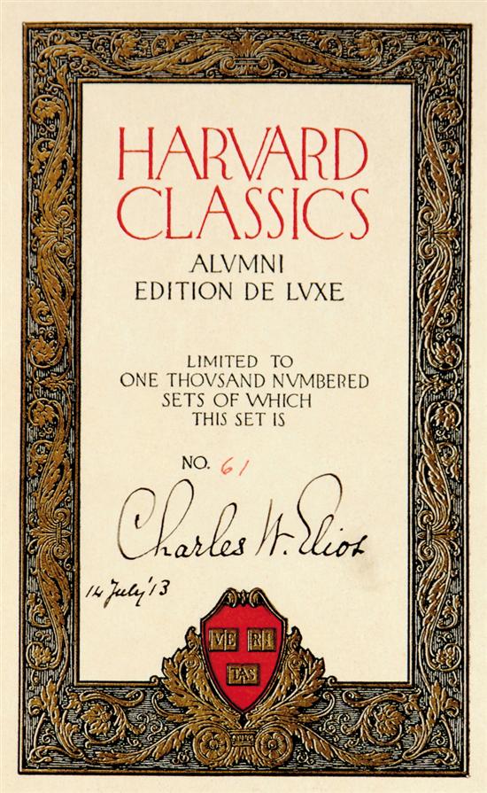 Appraisal: Books Harvard Classics published - Eliot Charles W ed Alumni