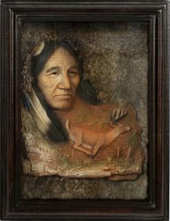 Appraisal: NEIL ROSE INDIAN RELIEF IN SHADOW BOX NEIL ROSE INDIAN