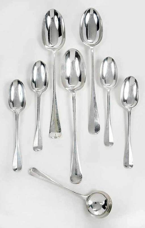 Appraisal: Eight English Silver Spoons most London late th th century