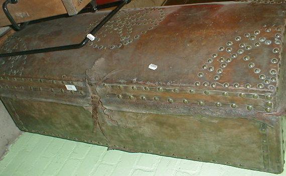 Appraisal: A Georgian studded leather trunk