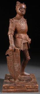 Appraisal: EXCEPTIONAL GERMAN CARVED WOOD KNIGHT A VERY FINE GERMAN CARVED