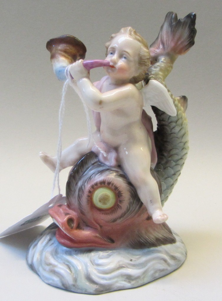 Appraisal: A Sitzendorf figure early th century modelled as a putto