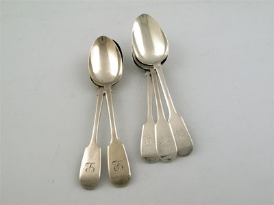 Appraisal: Paul Storr Three Fiddle Pattern Dessert Spoons engraved 'ss' London