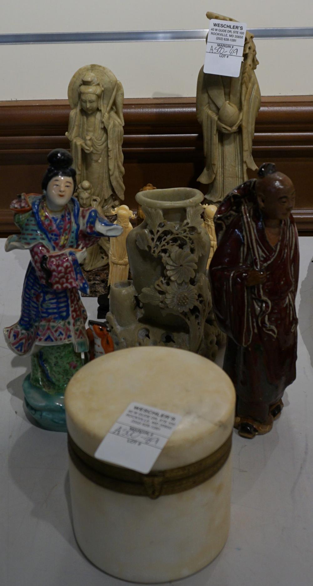 Appraisal: Collection of Predominantly Southeast Asian Ceramic Carved Stone and Other