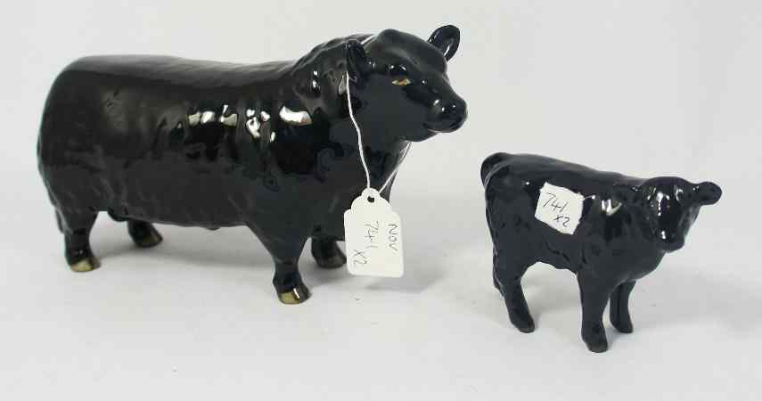 Appraisal: Beswick Aberdeen Angus Bull tiny chip to ear and Calf