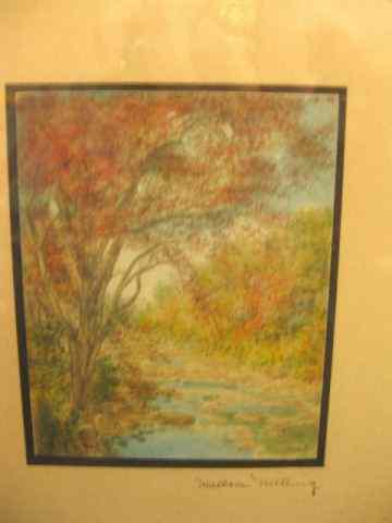 Appraisal: Wallace Nutting Print fall landscape with stream signed image area