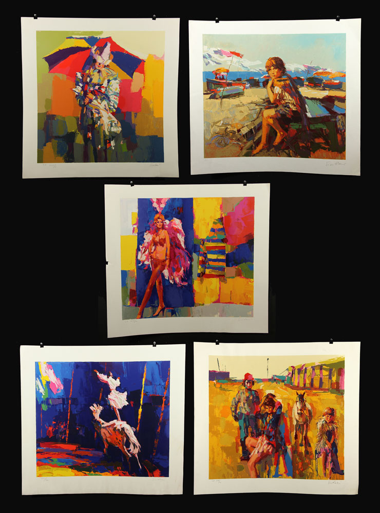 Appraisal: - Simbari Silkscreens Nicola Simbari Italian - lot of five