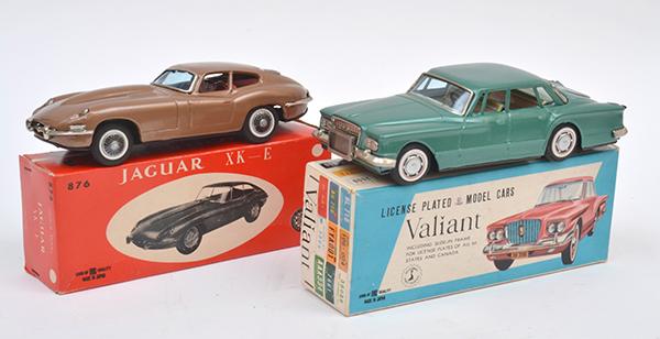 Appraisal: TWO BANDAI JAPAN FRICTION TINPLATE MODELS INCLUDING JAGUAR XK-E METALLIC