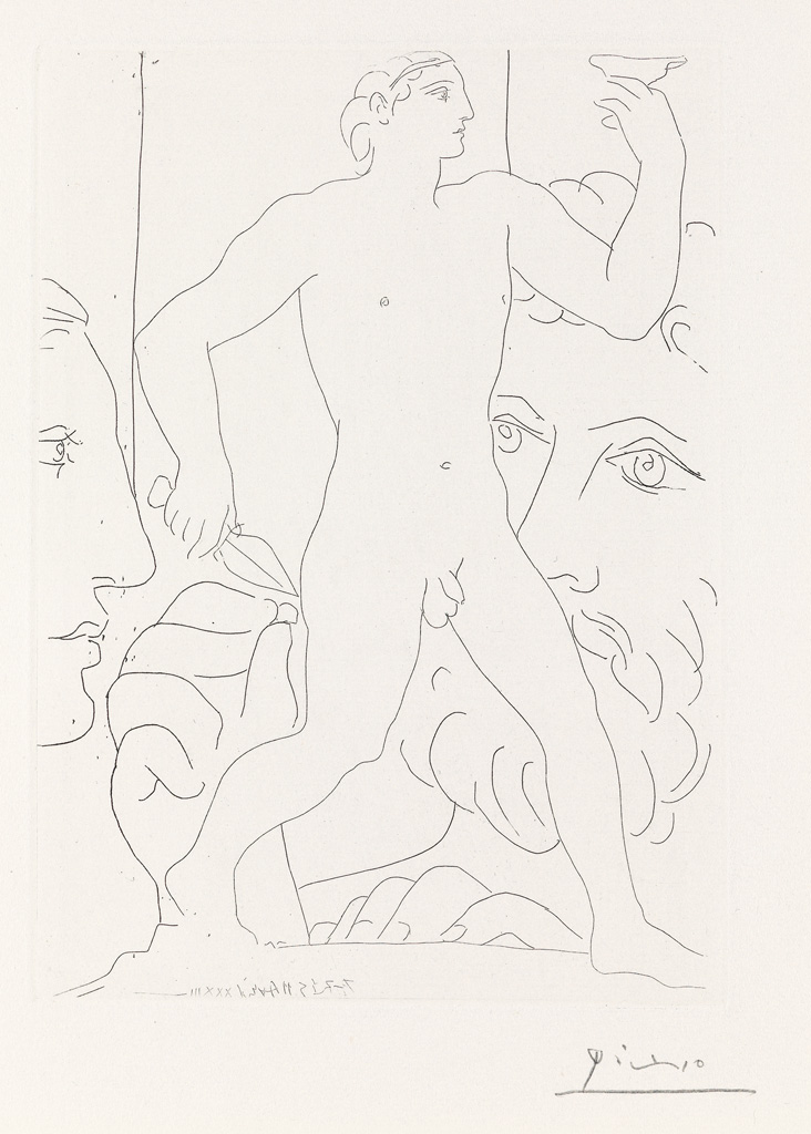 Appraisal: PABLO PICASSO Sculpture d'un Jeune Homme a la Coupe Etching