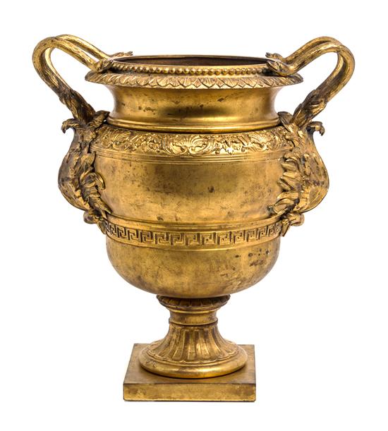 Appraisal: Sale Lot A Continental Gilt Bronze Urn probably russian circa