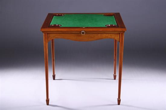 Appraisal: ENGLISH GEORGE III STYLE MARQUETRY INLAID TABLE th century with