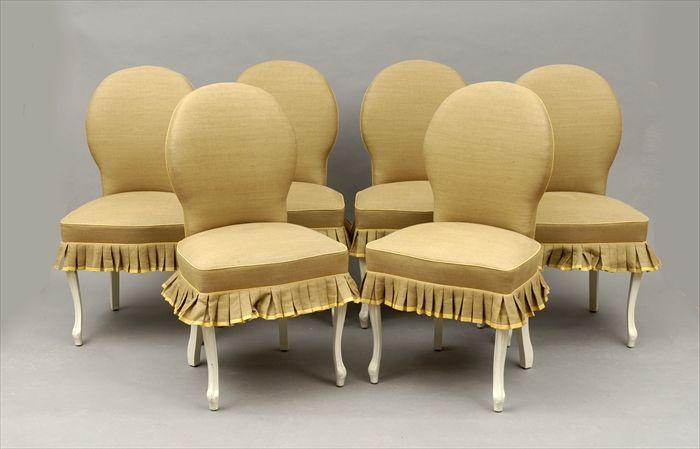 Appraisal: Set of Six Louis XV-Style Painted Side Chairs Modern x