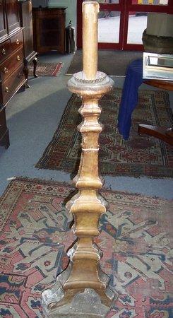 Appraisal: An Italian carved and gesso candle stand cm high