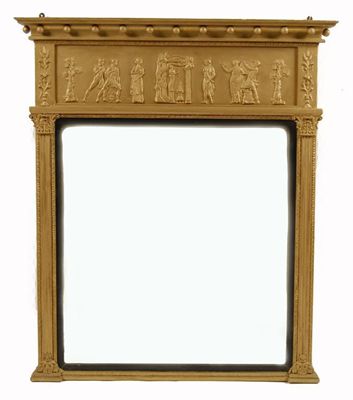 Appraisal: A Victorian giltwood and gesso wall mirror the rectangular bevelled