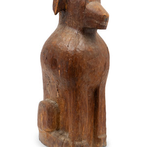 Appraisal: Anne Arnold American - Seated Dog carved wood Height x