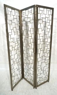 Appraisal: Panel Brutalist Steel Nail Folding Screen Weld Panel Brutalist Steel