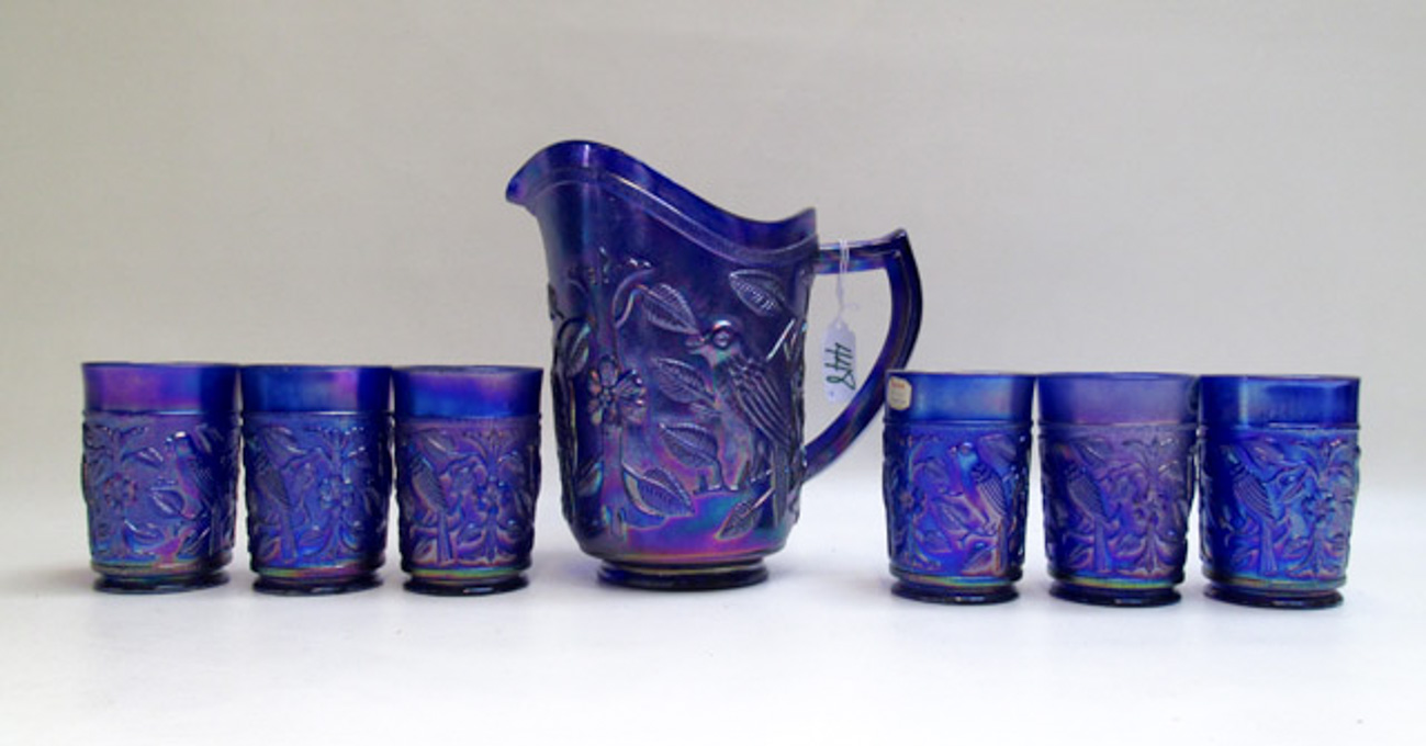 Appraisal: IMPERIAL CARNIVAL GLASS PITCHER AND TUMBLER SET seven pieces in