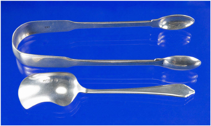 Appraisal: Georgian Silver Sugar Tongs Full Hallmark For London f Makers