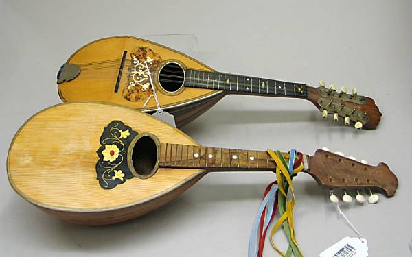 Appraisal: Two inlaid rosewood mandolins One inscribed Monogram and numbered length