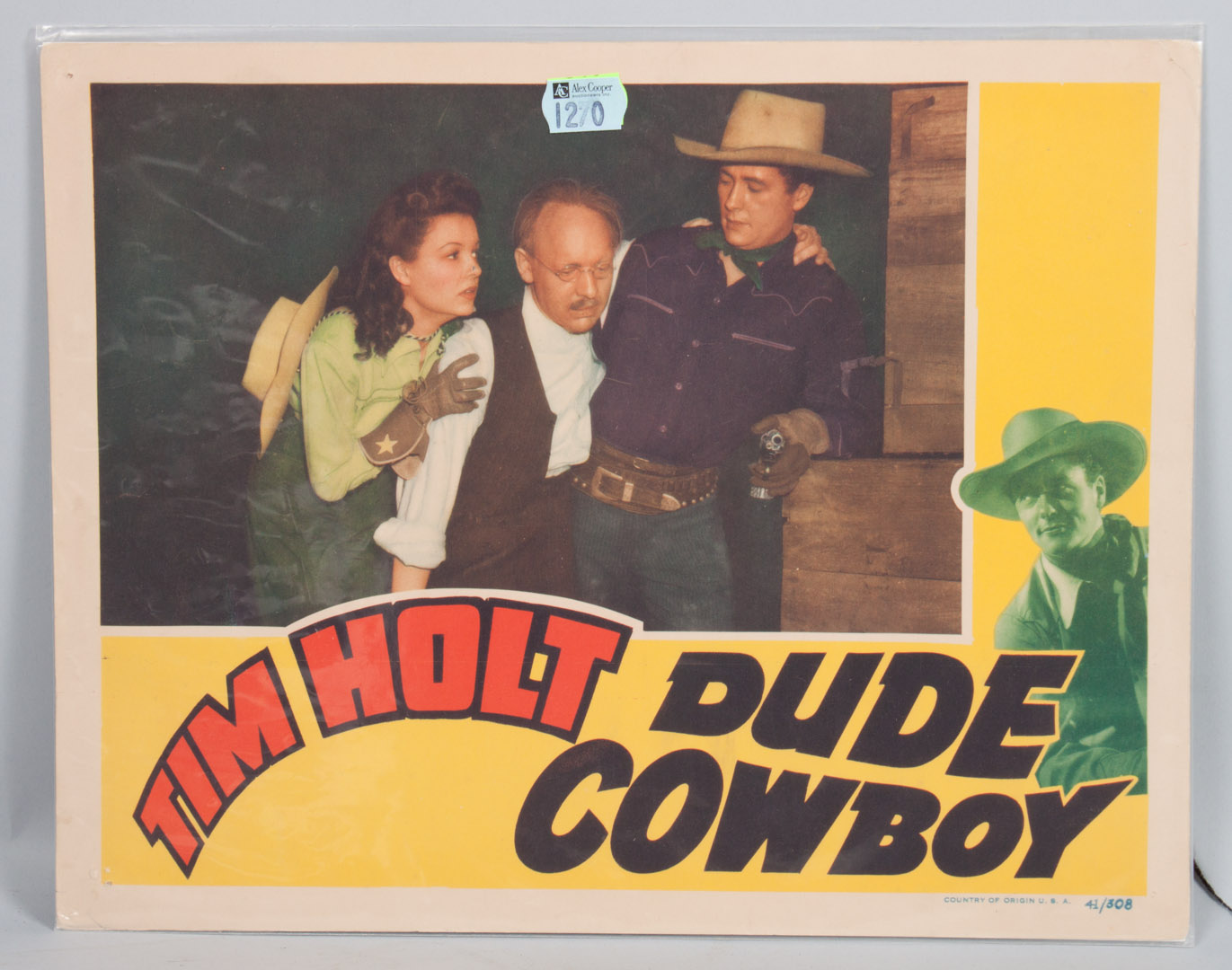 Appraisal: western movie lobby cards 's- 's starring Tim Holt Larry