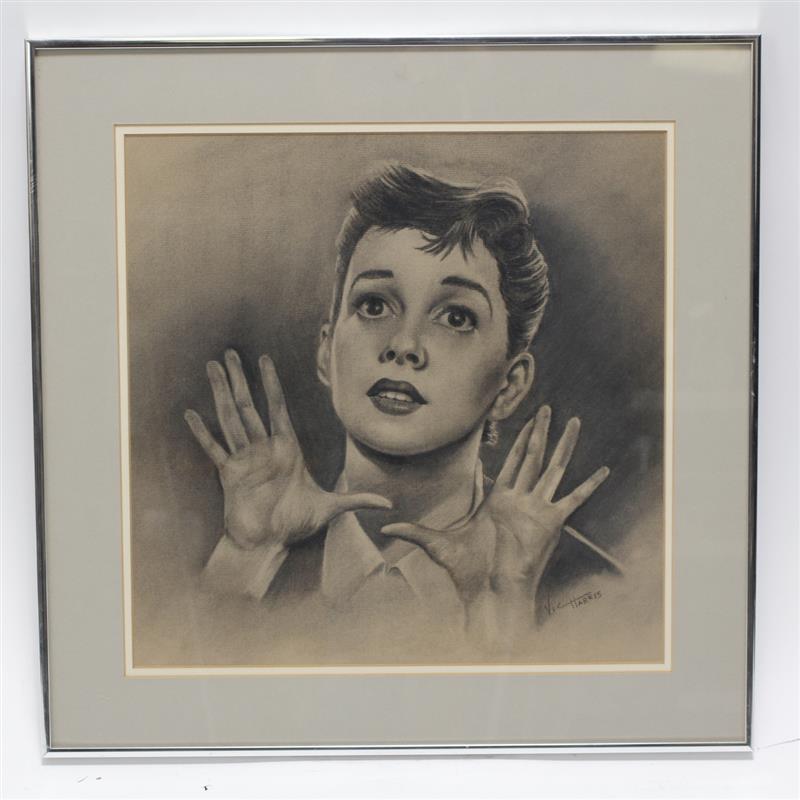 Appraisal: Vic Harris th st Century Judy GarlandCharcoal and pencilIllustrative portrait